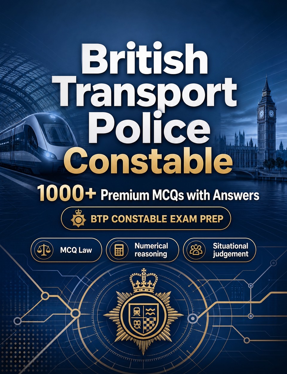 British Transport Police Constable 2026-2027 : 1000 MCQ with Answers — Exam prep: MCQ Law, Public safety, Safeguarding, Administration, Ethics  and mock papers to pass