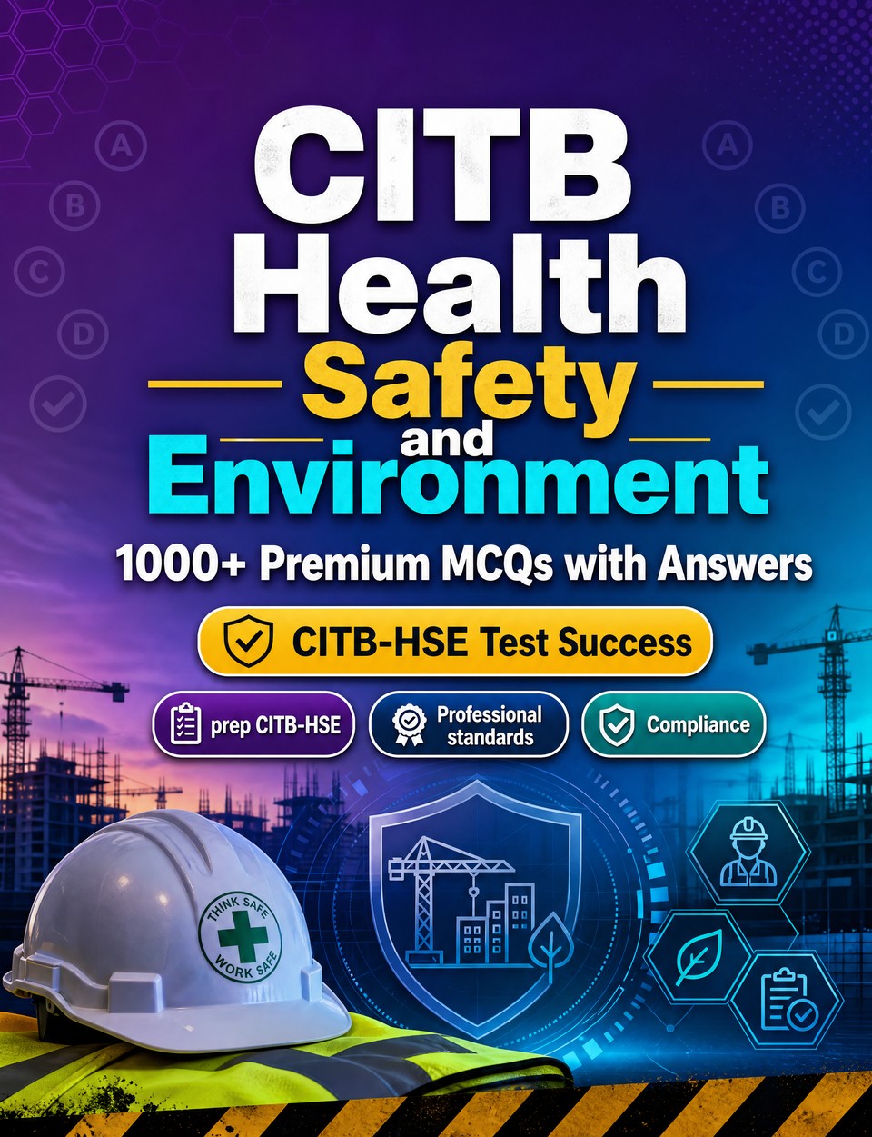 CITB Health Safety and Environment 2026-2027 : 1000 MCQ with Answers — Test prep CITB-HSE: MCQ Regulations, Professional standards, Compliance, Practice tests  and mock papers to pass