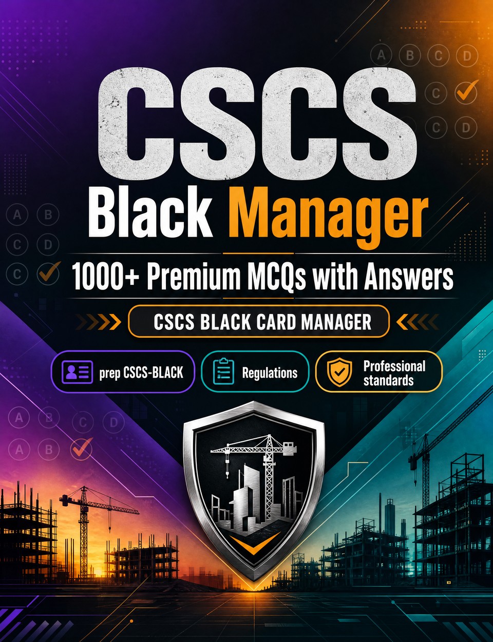CSCS Black Manager 2026-2027 : 1000 MCQ with Answers — Test prep CSCS-BLACK: MCQ Scenarios, Regulations, Professional standards, Compliance  and mock papers to pass