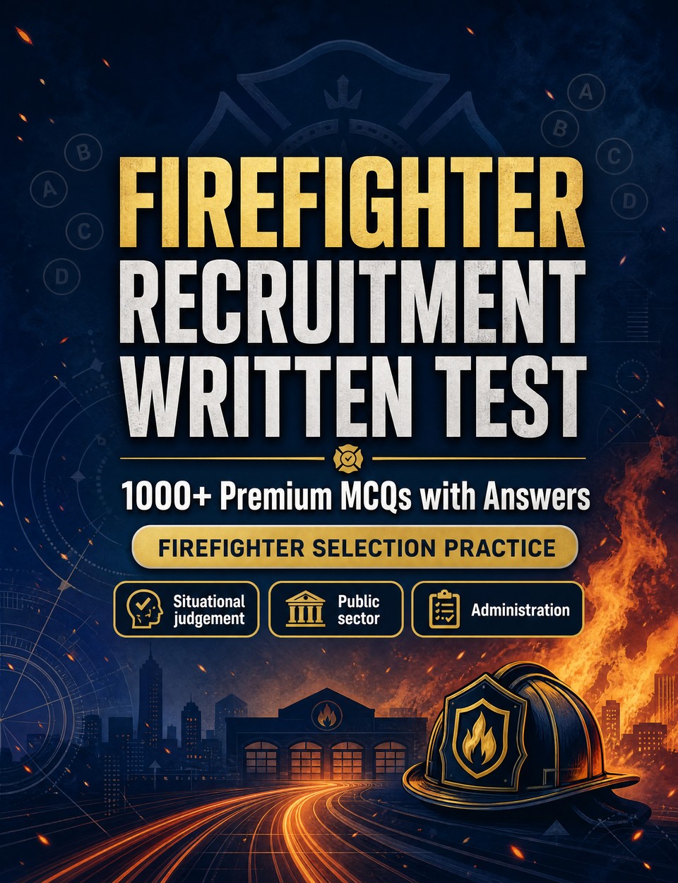 Firefighter Recruitment Written Test 2026-2027 : 1000 MCQ with Answers — Exam prep: MCQ Safeguarding, Administration, Ethics, Report writing, Policy  and mock papers to pass