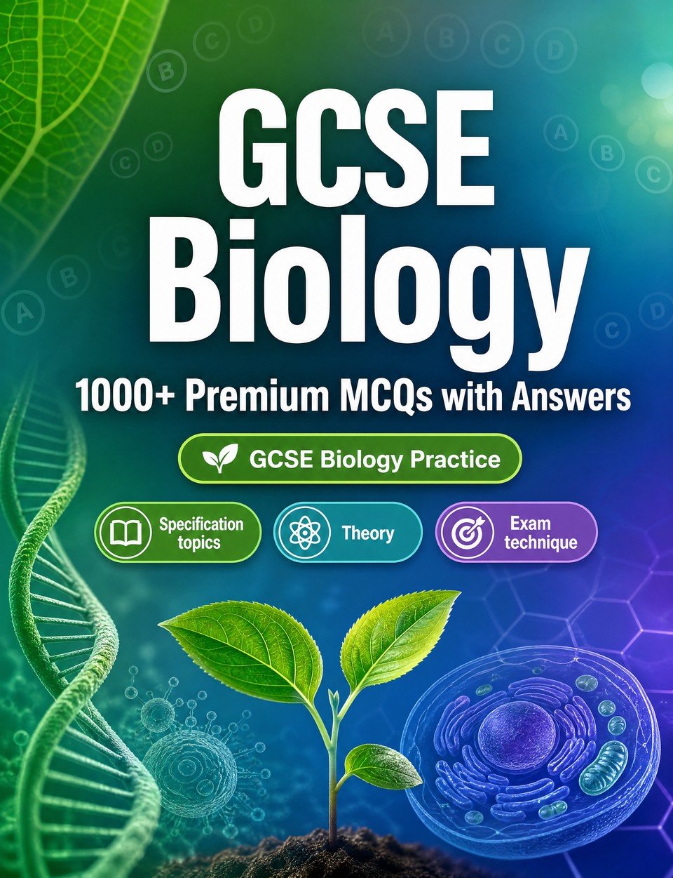 GCSE Biology 2026-2027 : 1000 MCQ with Answers — Revision guide: MCQ Specification topics, Theory, Exam technique, Revision  with mark scheme style answers