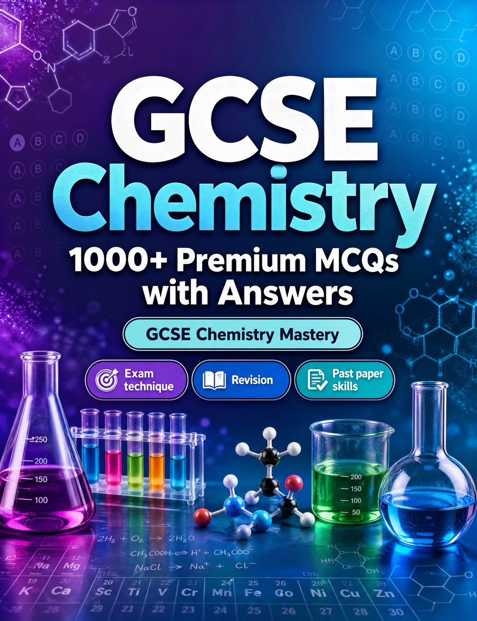 GCSE Chemistry 2026-2027 : 1000 MCQ with Answers — Revision guide: MCQ Exam technique, Revision, Past paper skills, Applied questions  and mock papers to pass
