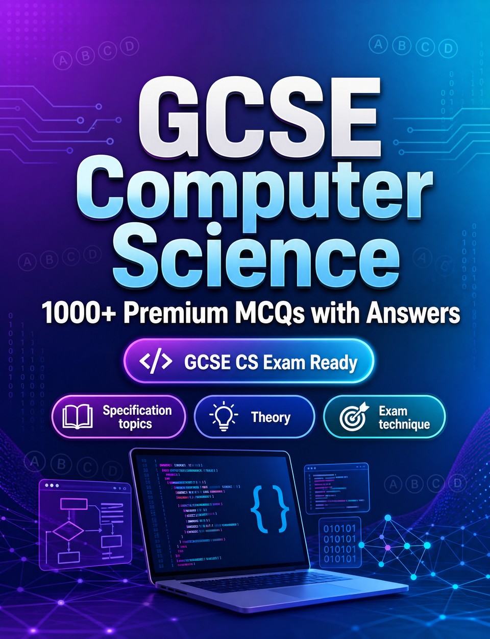 GCSE Computer Science 2026-2027 : 1000 MCQ with Answers — Revision guide: MCQ Specification topics, Theory, Exam technique, Revision  and mock papers to pass