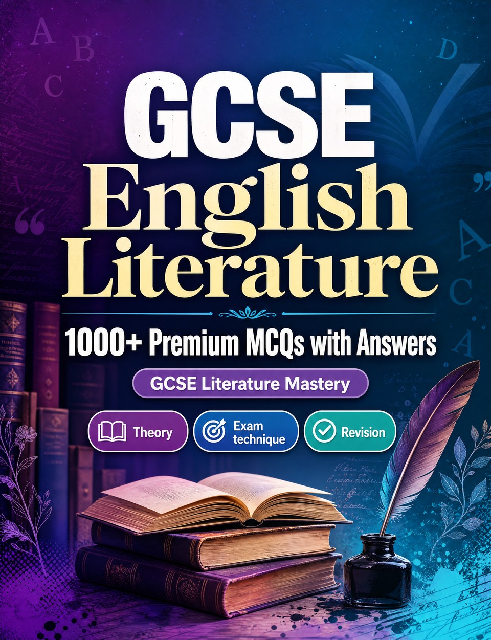 GCSE English Literature 2026-2027 : 1000 MCQ with Answers — Revision guide: MCQ Theory, Exam technique, Revision, Past paper skills  and mock papers to pass