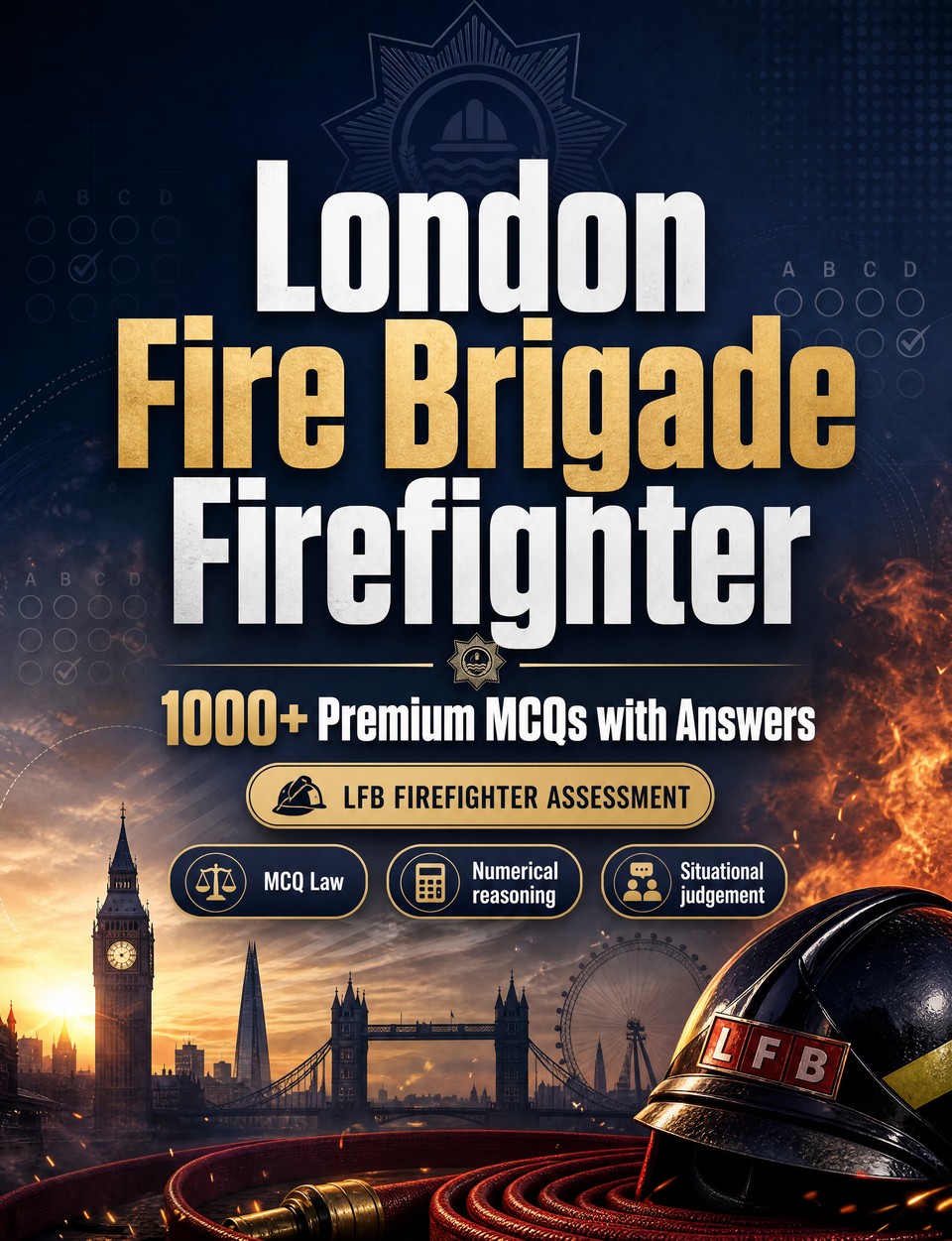 London Fire Brigade Firefighter 2026-2027 : 1000 MCQ with Answers — Exam prep: MCQ Law, Public safety, Safeguarding, Administration, Ethics  and mock papers to pass