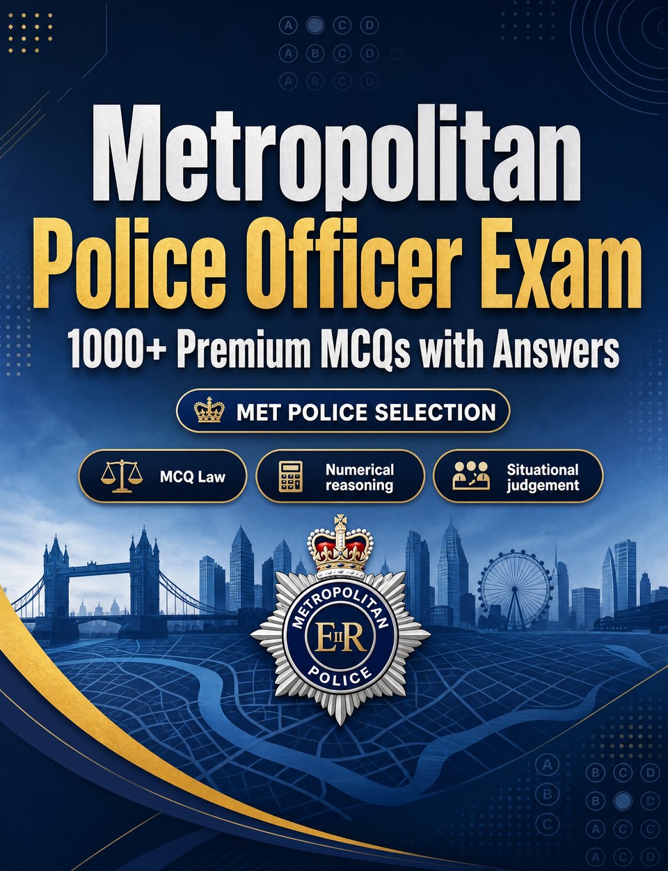 Metropolitan Police Officer Exam 2026-2027 : 1000 MCQ with Answers — Exam prep: MCQ Law, Public safety, Safeguarding, Administration, Ethics  and mock papers to pass