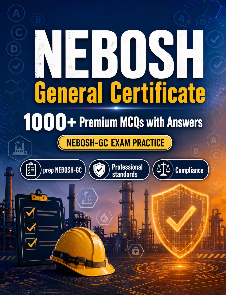 NEBOSH General Certificate 2026-2027 : 1000 MCQ with Answers NEBOSH General Certificate 2026-2027 : 1000 MCQ with Answers — Test prep NEBOSH-GC: MCQ Regulations, Professional standards, Compliance, Practice tests and mock papers to pass